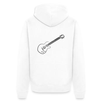 E-Gitarre - Unisex Premium Bio Zip Hoodie - Weiß - Hinten - Thijin (182cm)