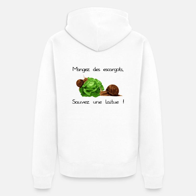 Escargots - Veste à capuche bio Premium Unisexe - blanc