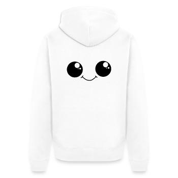 Cute Smiley with big eyes - Unisex Premium Bio Zip Hoodie - Weiß - Hinten - Thijin (182cm)