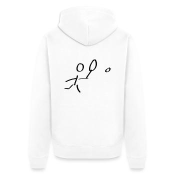tennis - Unisex Premium Bio Zip Hoodie - Weiß - Hinten - Thijin (182cm)