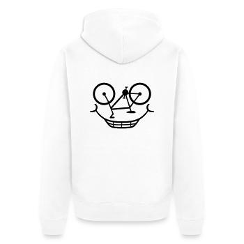 fahrrad gesicht comic cartoon lustig fahren sport - Unisex Premium Bio Zip Hoodie - Weiß - Hinten - Thijin (182cm)
