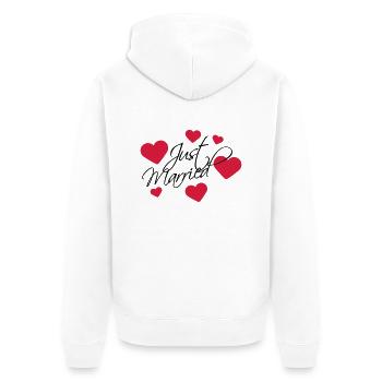 Just Married Logo - Veste à capuche bio Premium Unisexe - blanc - Dos - Thijin (182cm)
