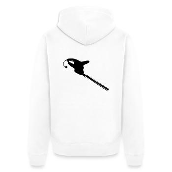 Taille-haies électrique_e1 - Veste à capuche bio Premium Unisexe - blanc - Dos - Thijin (182cm)