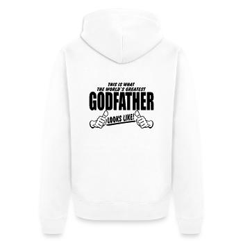 Worlds Greatest GodFather Looks Like - Unisex Premium Organic Zip Hoodie - white - Back - Thijin (182cm)