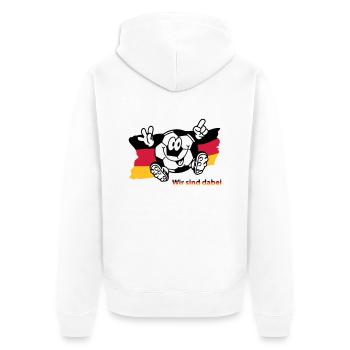 (ichdabei4) - Unisex Premium Bio Zip Hoodie - Weiß - Hinten - Thijin (182cm)