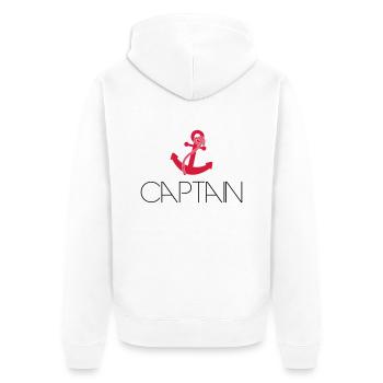Captain Cool Anchor Logo - Unisex Premium Organic Zip Hoodie - white - Back - Thijin (182cm)