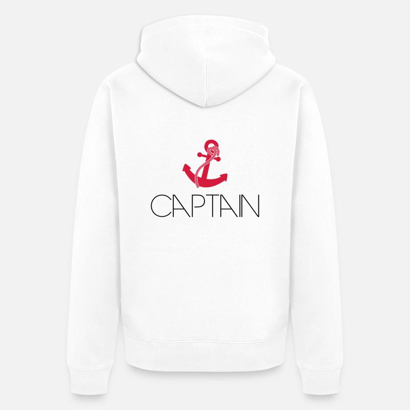 Captain Cool ancre Logo - Veste à capuche bio Premium Unisexe - blanc