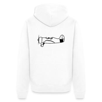 Propeller plane flying oldtimer - Unisex Premium Organic Zip Hoodie - white - Back - Thijin (182cm)