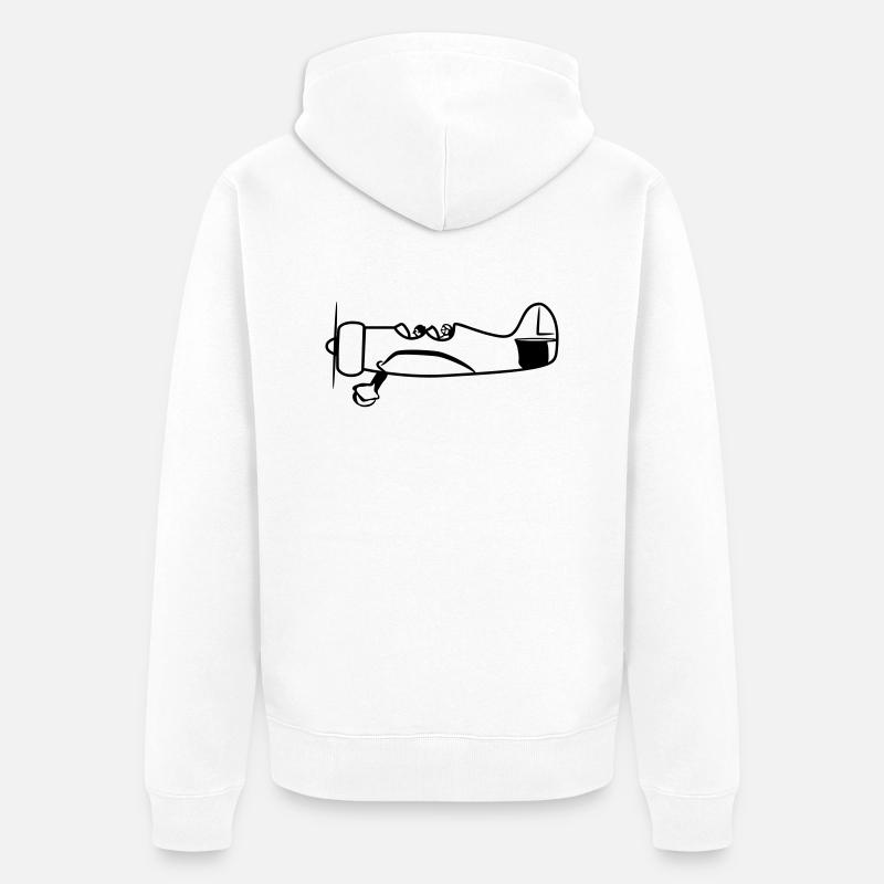 Hélice avion volant oldtimer - Veste à capuche bio Premium Unisexe - blanc