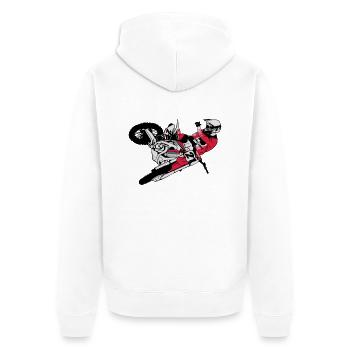 Moto Cross - motocross - Veste à capuche bio Premium Unisexe - blanc - Dos - Thijin (182cm)
