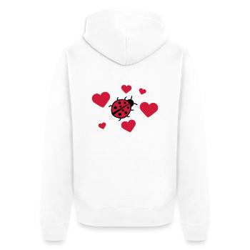 Petite coccinelle doux mignon - Veste à capuche bio Premium Unisexe - blanc - Dos - Thijin (182cm)