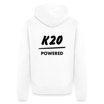 JDM T Engine powered K20 | T-shirts JDM - Unisex Premium Organic Zip Hoodie - white - Back - Thijin (182cm)