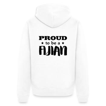 fijian proud to be - Unisex Premium Organic Zip Hoodie - white - Back - Thijin (182cm)