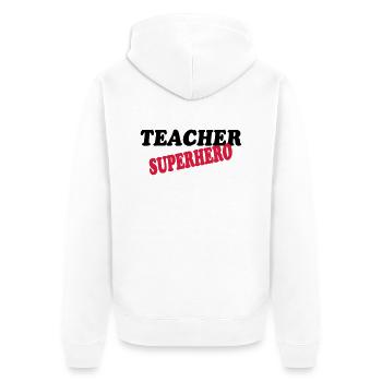 Teacher superhero - Veste à capuche bio Premium Unisexe - blanc - Dos - Thijin (182cm)
