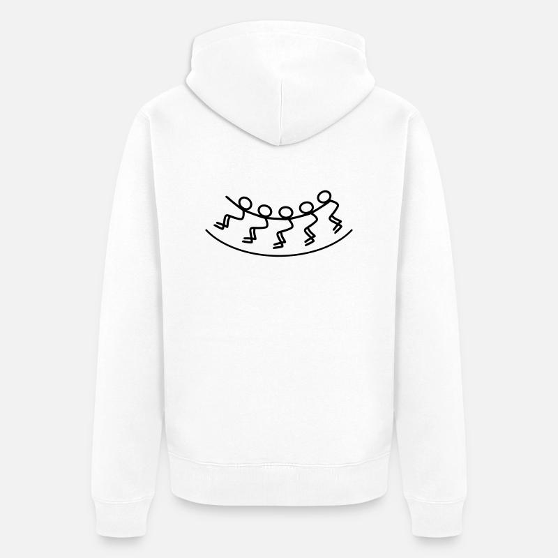 Strichmännchen Karussell - Unisex Premium Bio Zip Hoodie - Weiß