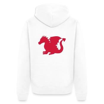 Baby Dragon Silhouette - Unisex Premium Organic Zip Hoodie - white - Back - Thijin (182cm)