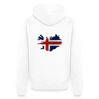 Iceland Flag Map - Unisex Premium Bio Zip Hoodie - Weiß - Hinten - Thijin (182cm)