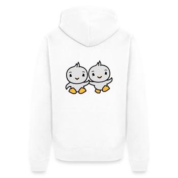 2 friends team couple couple party cool chick cute - Unisex Premium Organic Zip Hoodie - white - Back - Thijin (182cm)