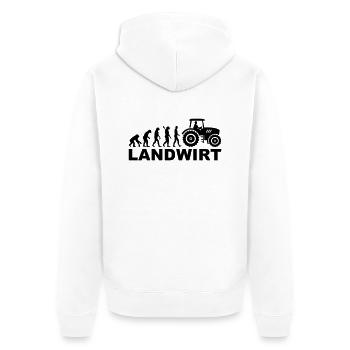 Landwirt - Unisex Premium Bio Zip Hoodie - Weiß - Hinten - Thijin (182cm)