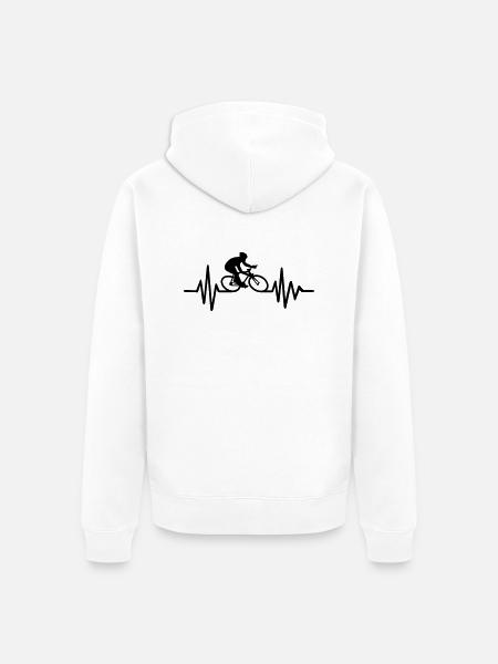 Cycling - Unisex Premium Organic Zip Hoodie - white