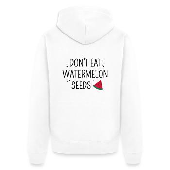 Watermelon Seeds Schwangerschaft - Unisex Premium Bio Zip Hoodie - Weiß - Hinten - Thijin (182cm)