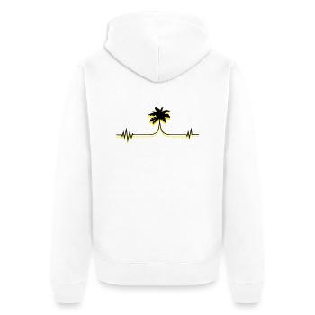 palme puls - Unisex Premium Bio Zip Hoodie - Weiß - Hinten - Thijin (182cm)