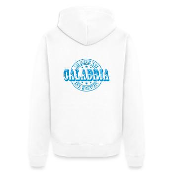 Made in Calabria m1k2 - Unisex Premium Bio Zip Hoodie - Weiß - Hinten - Thijin (182cm)