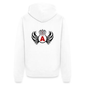 coat of arms A - Unisex Premium Organic Zip Hoodie - white - Back - Thijin (182cm)