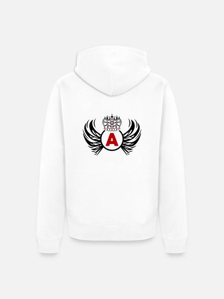 coat of arms A - Unisex Premium Organic Zip Hoodie - white