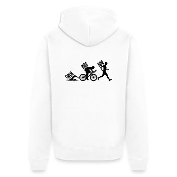 Swim Bike Run - Veste à capuche bio Premium Unisexe - blanc - Dos - Thijin (182cm)