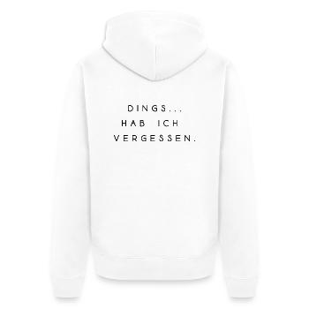 lustiger Spruch Schrift verrgessen Sommer Sonne - Unisex Premium Bio Zip Hoodie - Weiß - Hinten - Thijin (182cm)