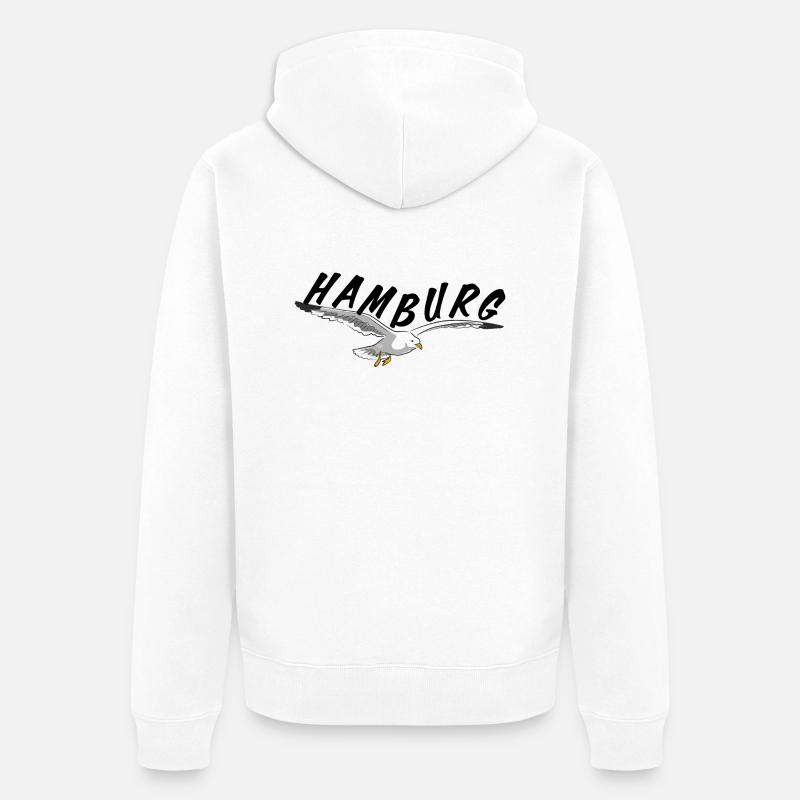 Hambourg sur Seagull - noir - Veste à capuche bio Premium Unisexe - blanc