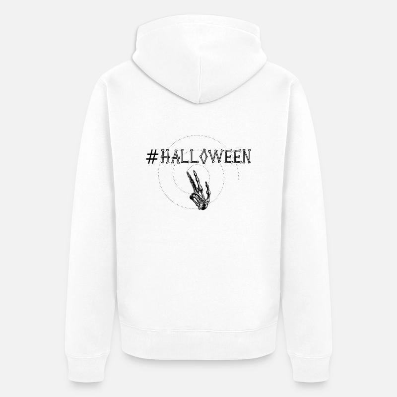 HALLOWEEN - SÜSSES ODER SAURES - Unisex Premium Bio Zip Hoodie - Weiß