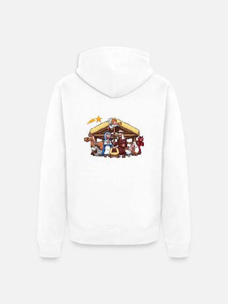 Krippe - Unisex Premium Bio Zip Hoodie - Weiß