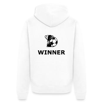 Fußball Soccer - Unisex Premium Bio Zip Hoodie - Weiß - Hinten - Thijin (182cm)