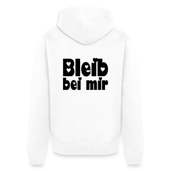 bleib bei mir - Unisex Premium Bio Zip Hoodie - Weiß - Hinten - Thijin (182cm)