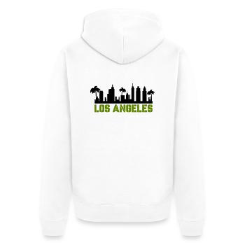 los angeles - Unisex Premium Bio Zip Hoodie - Weiß - Hinten - Thijin (182cm)