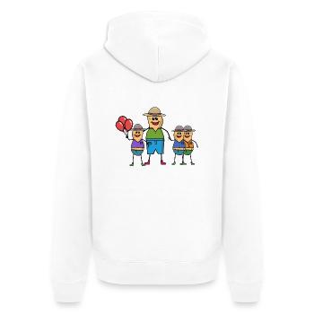 Cacahuète Papa Père Enfants Parent célibataire - Veste à capuche bio Premium Unisexe - blanc - Dos - Thijin (182cm)