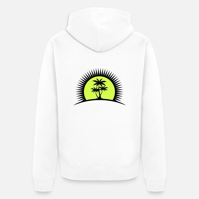 palmier - Veste à capuche bio Premium Unisexe - blanc