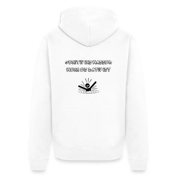 Grammatik unter Druck - Unisex Premium Bio Zip Hoodie - Weiß - Hinten - Thijin (182cm)