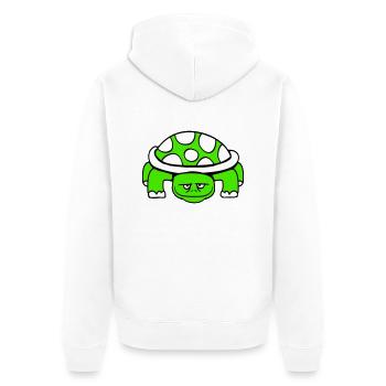 Turtle Cute Cute Funny Turtle Shell - Unisex Premium Organic Zip Hoodie - white - Back - Thijin (182cm)