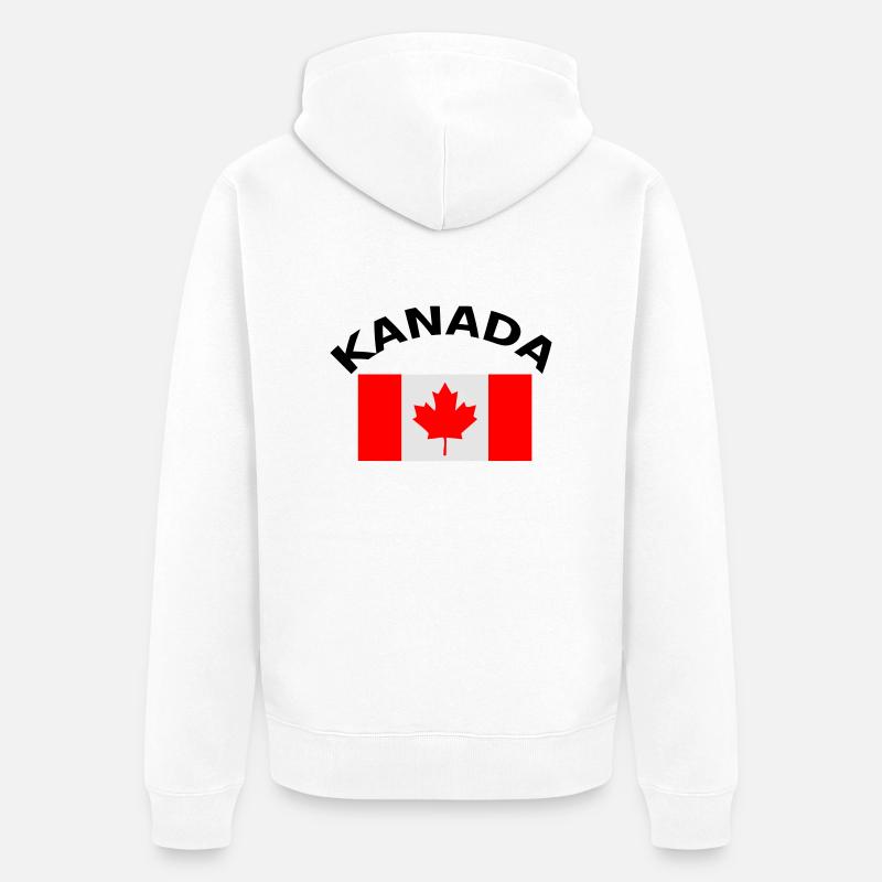 Canada, Canada, drapeau, drapeau - Veste à capuche bio Premium Unisexe - blanc