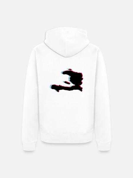 3d anaglyph HAITI green - Unisex Premium Organic Zip Hoodie - white