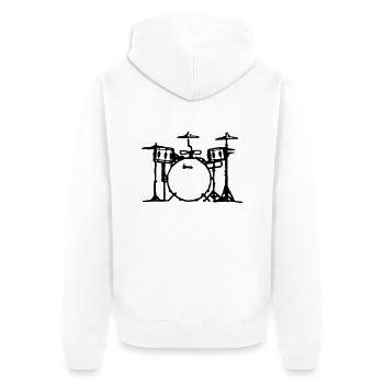 Retro Drums 1935 - Unisex Premium Bio Zip Hoodie - Weiß - Hinten - Thijin (182cm)