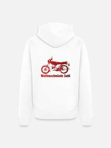 Simson S51 Waffenschmiede - Unisex Premium Bio Zip Hoodie - Weiß