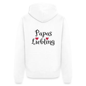 Papas Liebling - Unisex Premium Bio Zip Hoodie - Weiß - Hinten - Thijin (182cm)