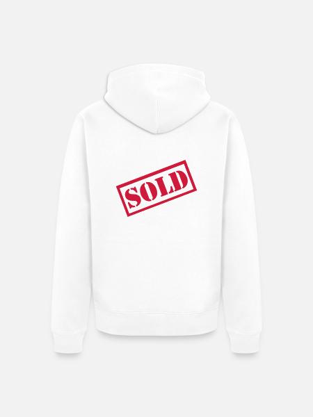 Sold - vergeben - Unisex Premium Bio Zip Hoodie - Weiß