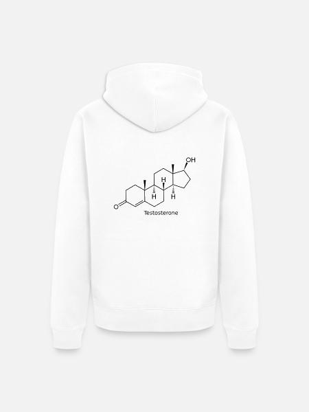 Testosterone - Unisex Premium Organic Zip Hoodie - white