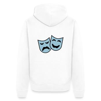 theater_2c - Unisex Premium Organic Zip Hoodie - white - Back - Thijin (182cm)