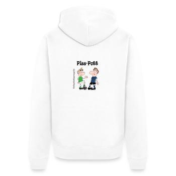 Piss-Pott - Unisex Premium Bio Zip Hoodie - Weiß - Hinten - Thijin (182cm)